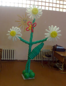 ромашки из шаров