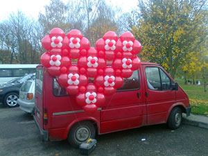 Сердце из шаров с гелием