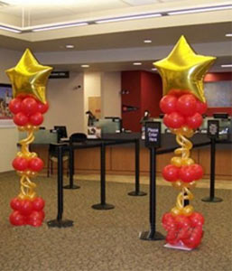 Столбики из шаров к 23 февраля