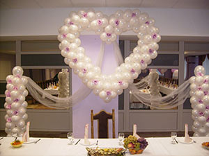 Сердце из шаров на свадьбу