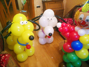 клоун и собака из шаров