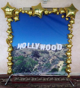 Фотозона в стиле Голливуд — декоративные шары и фон