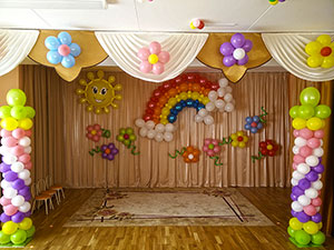 украшение садика шарами