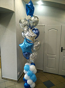 Шары с гелием на столбике