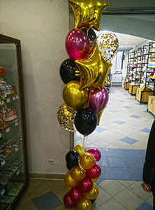 Шары с гелием на столбике