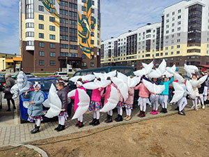 Шары-голуби с гелием