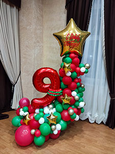 Композиция из шаров на 9 мая