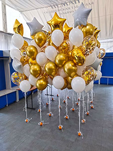 шары с гелием бело-золотые