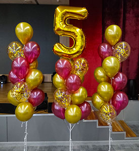 Шары с гелием и цифра 5