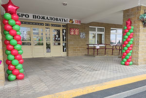 гирлянда из шаров в школе