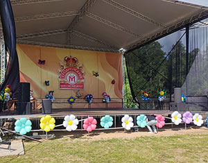 украшение шарами сцена в парке Жилибера