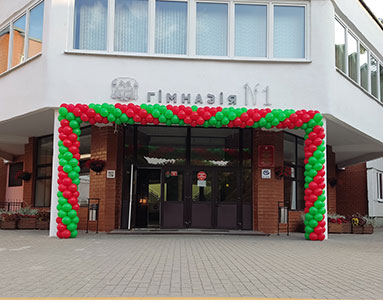 гирлянда из шаров в школе