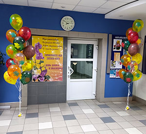 Шары с листьями с гелием