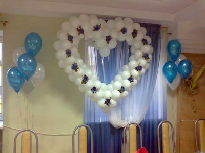 Сердце из шаров на свадьбу