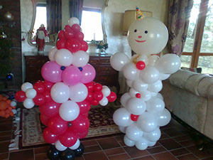 Дед Мороз и снеговик из шаров