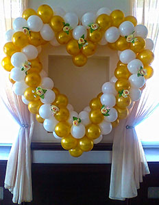 Сердце из шаров на свадьбу
