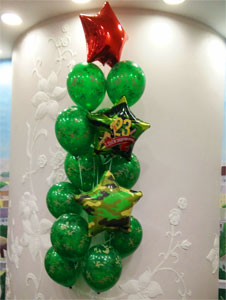 Композиция из шаров на 23 Февраля