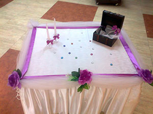 Стол для дарения на свадьбу